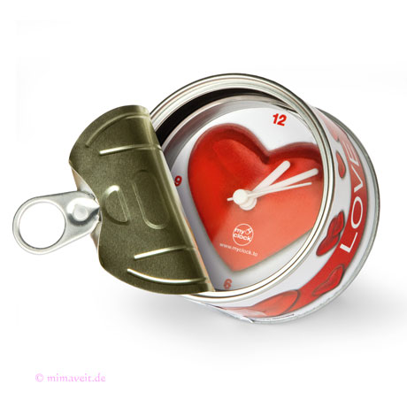 Magnetische Dosenuhr - Love roten Herzchen zum Vallentien