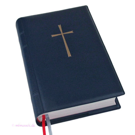 Gotteslob und Gebetbuchhülle für das neue Gotteslob in blau - einfache Hülle aus Kunststoff mit eingeprägtem Goldkreuz
