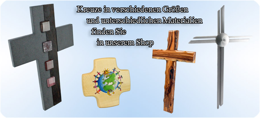 Sie finden weitere Kreuzen aus Holz, Metall, Schiefer, Kunststoff und weiteren Materialien in unserem Shop.
